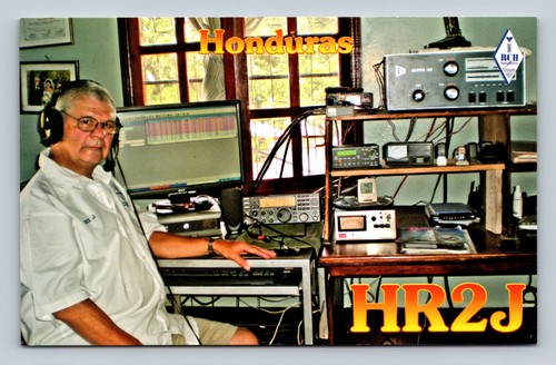 Ham radio qsl - hr2j, honduras